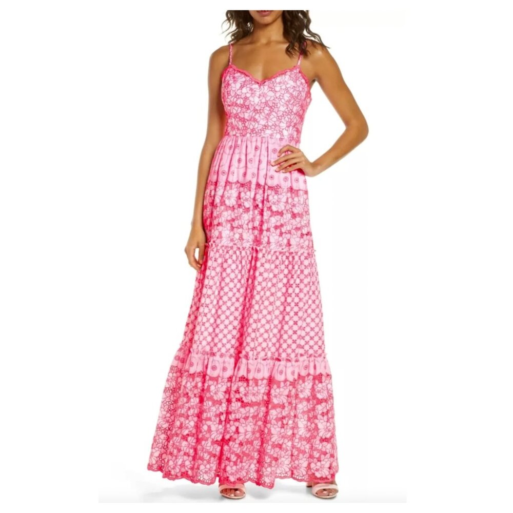 LILLY PULITZER Kyla Maxi Dress Garden Gate Eyelet - Picture 1 of 12